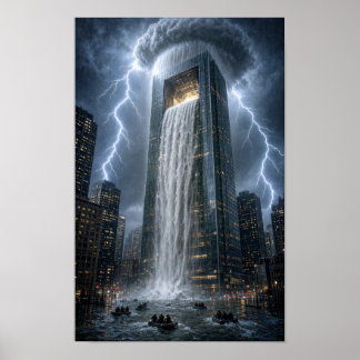 Urban Waterfall Poster