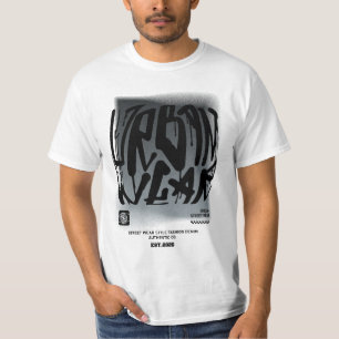 Urban Wear Shirt - Black Graffiti Streetwear Tee