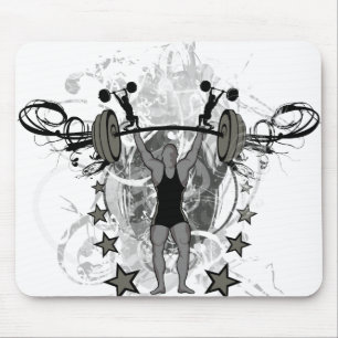 Urban Weightlifter Illustration Mouse Pad