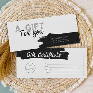 Urban white with logo masculine gift certificate