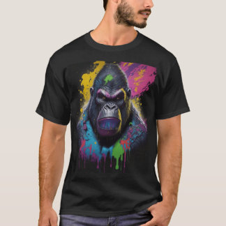 "Urban Wild: Vibrant Ape Paint Splash Tee" T-Shirt