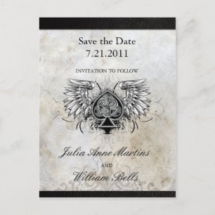 Urban Winged Celtic Knot Save the Date Postcards