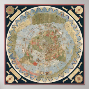 URBANO MONTE'S 1587 Earth Map Poster