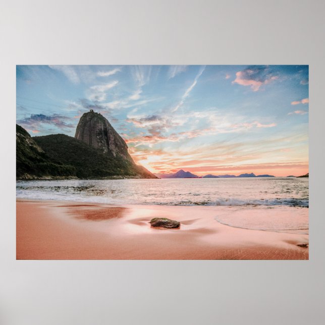 Urca Beach in Rio de Janeiro, Brazil Poster (Front)