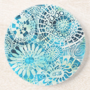 Urchin and Opihi party tropical pattern Coaster