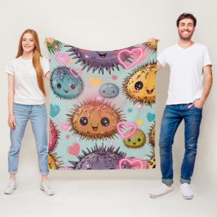 Urchin Heart Print Fleece Blanket