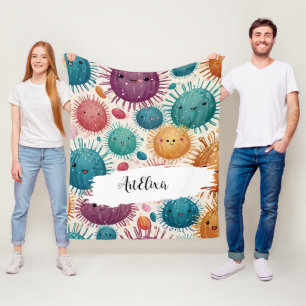 Urchin Watercolor Print Fleece Blanket
