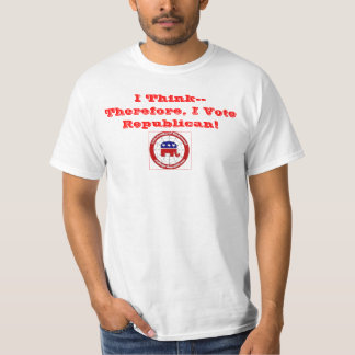 urcr-tshirt, I Think-- Therefore, I Vote Republ... T-Shirt
