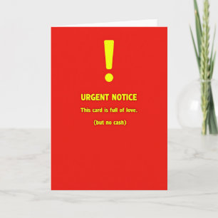 Urgent Love Notice Card