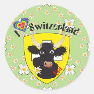 Uri Schweiz Suisse Svizzera Svirza Kleber Classic Round Sticker