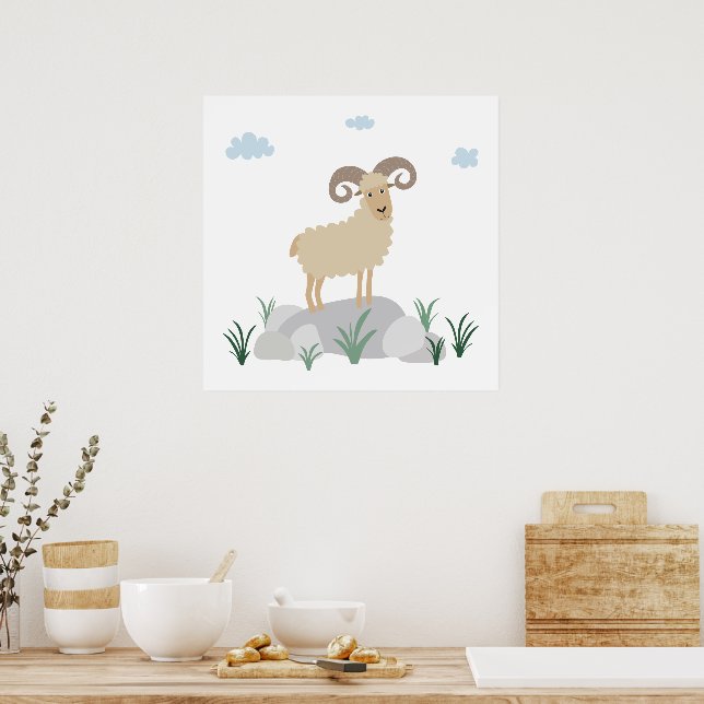 Urial Mountain Sheep Nursery Wall Art (Kitchen)