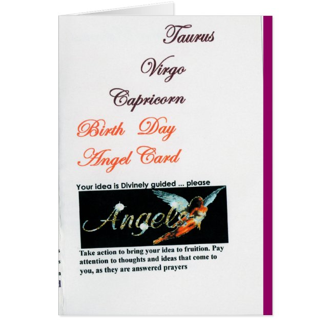 Uriel Zodiac Birth Card (Front)