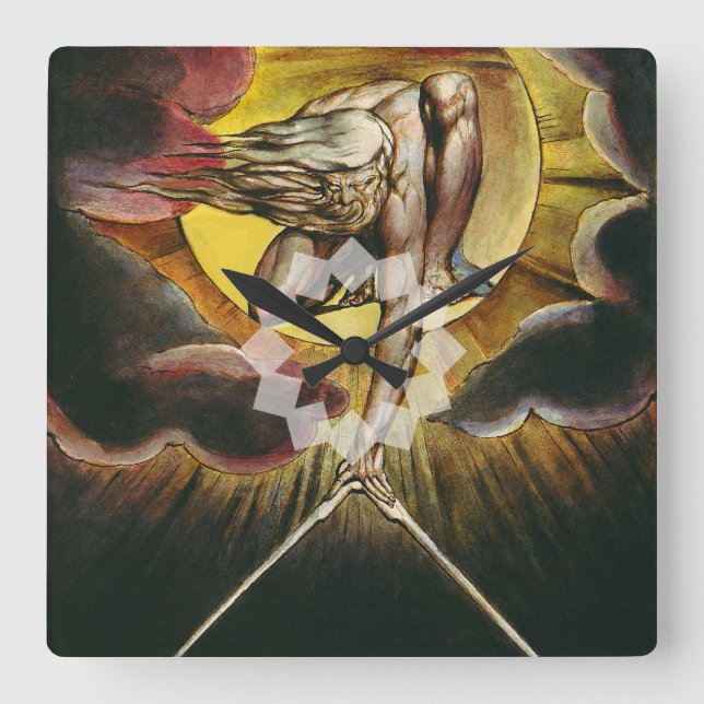 Urizen - William Blake - The Ancient of Days Square Wall Clock (Front)