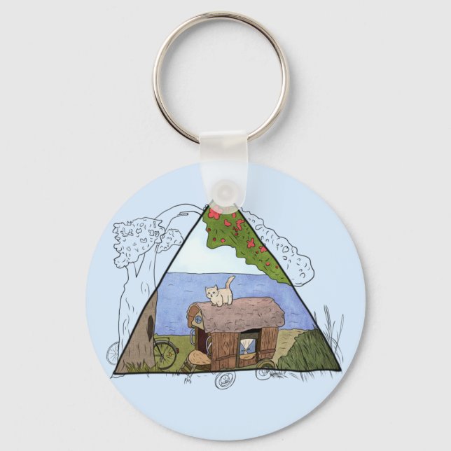 Urlaub mit Katze Key Ring (Front)