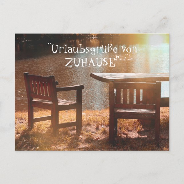 Urlaubsgrüße von Zuhause Postcard (Front)