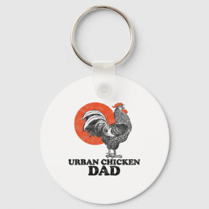Urn Chicken Dad Crowing Rooster And Sun Vintage Gr Key Ring