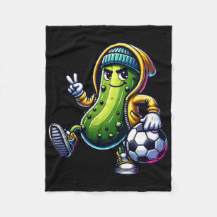Urn Pickle Soccer Player Cool Cartoon Vibes Fleece Blanket