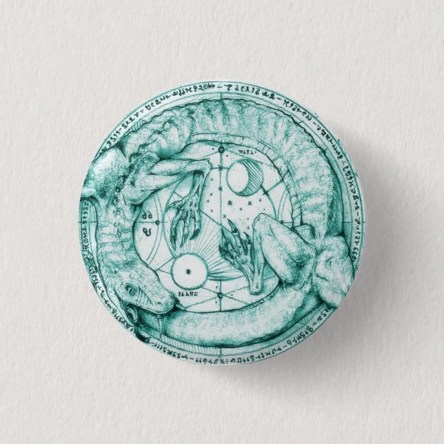 uroboro alquimico 3 cm round badge (Front)
