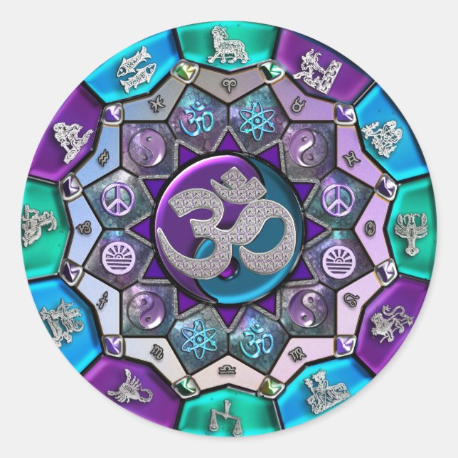 UROCK  Independence Mandala ~ BTC Classic Round Sticker (Front)