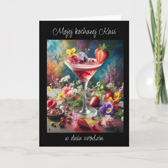 Urodziny - Personalised Polish birthday card  (Front)