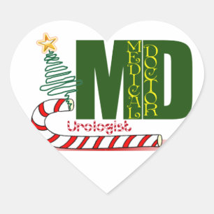 Urologist MERRY CHRISTMAS DOCTOR PHYSICIAN Heart Sticker