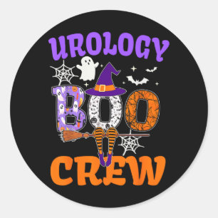 Urology Boo Crew Spooky Ghost Funny Halloween Classic Round Sticker