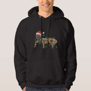 Uromastyx Christmas Lights Santa Hat Dabb Lizard M Hoodie