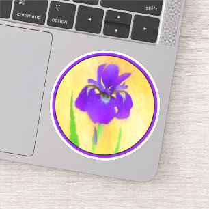 urple Bearded Iris Painting - Original Flower Art