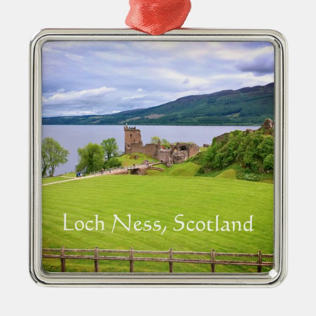Urquhart Castle Loch Ness Scotland Photograph Metal Ornament (Front)