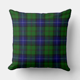 Urquhart tartan blue green plaid cushion