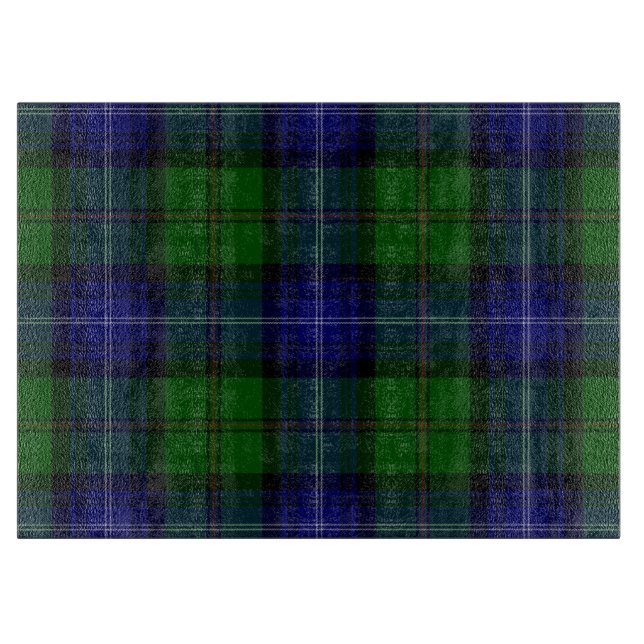 Urquhart tartan blue green plaid cutting board (Front)