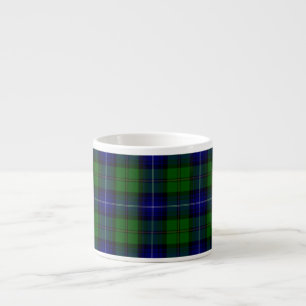 Urquhart tartan blue green plaid espresso cup