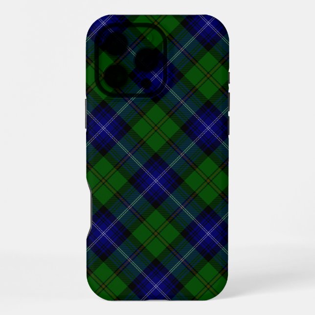 Urquhart tartan blue green plaid iPhone case (Back)