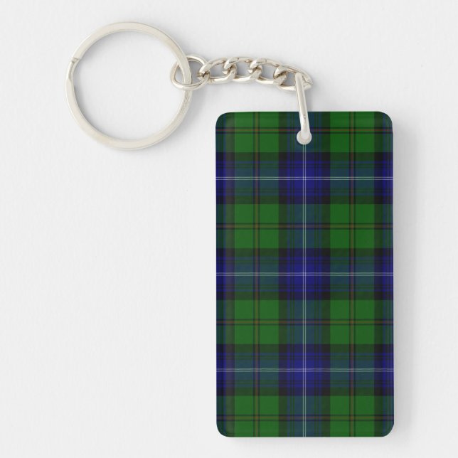 Urquhart tartan blue green plaid key ring (Front)