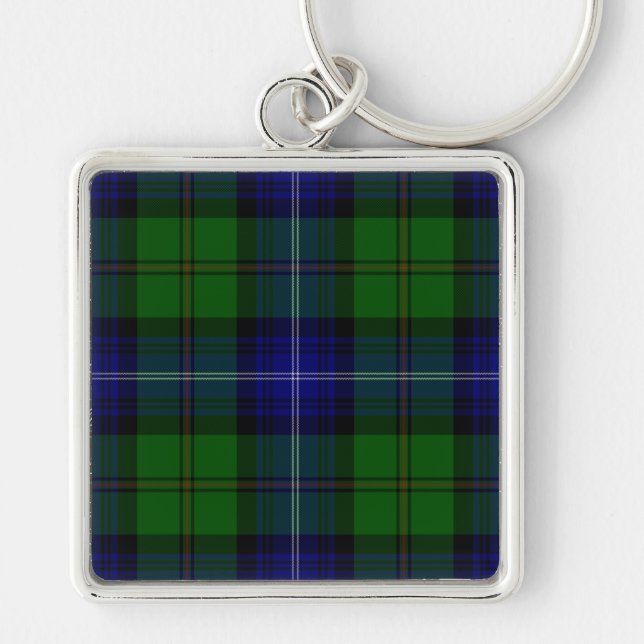 Urquhart tartan blue green plaid key ring (Front)