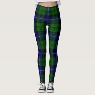 Urquhart tartan blue green plaid leggings