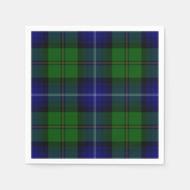 Urquhart tartan blue green plaid napkin (Front)