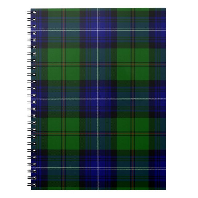 Urquhart tartan blue green plaid notebook (Front)