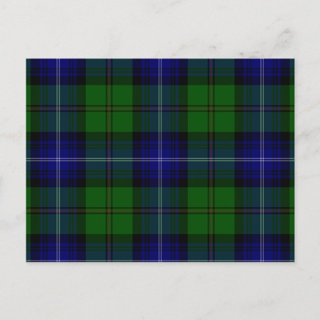 Urquhart tartan blue green plaid postcard (Front)