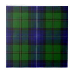 Urquhart tartan blue green plaid tile