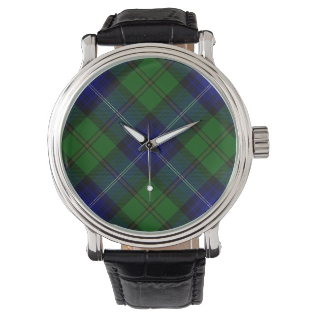 Urquhart tartan blue green plaid watch (Front)