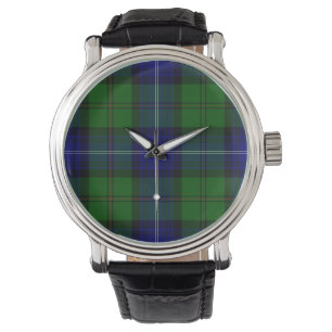 Urquhart tartan blue green plaid watch