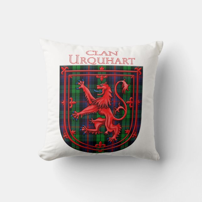 Urquhart Tartan Scottish Plaid Lion Rampant Cushion (Front)