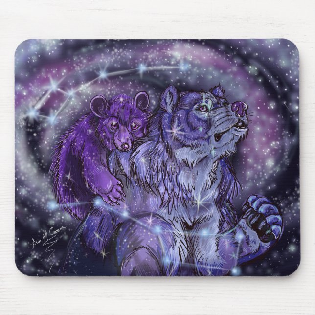 Ursa Minor and Major Star Bears Mouse Pad (Front)
