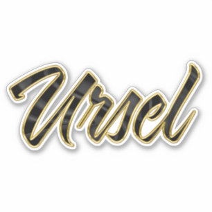 Ursel black gold lettering sticker