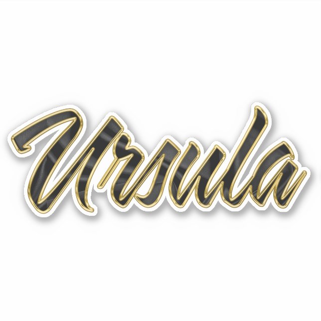 Ursula black gold lettering Sticker (Front)