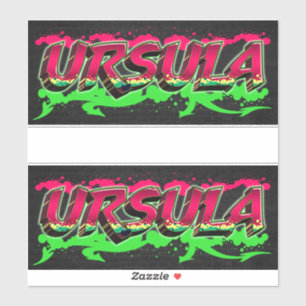 Ursula First Name Graffiti Sticker