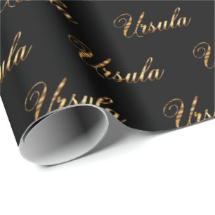Ursula gold design lettering gift paper