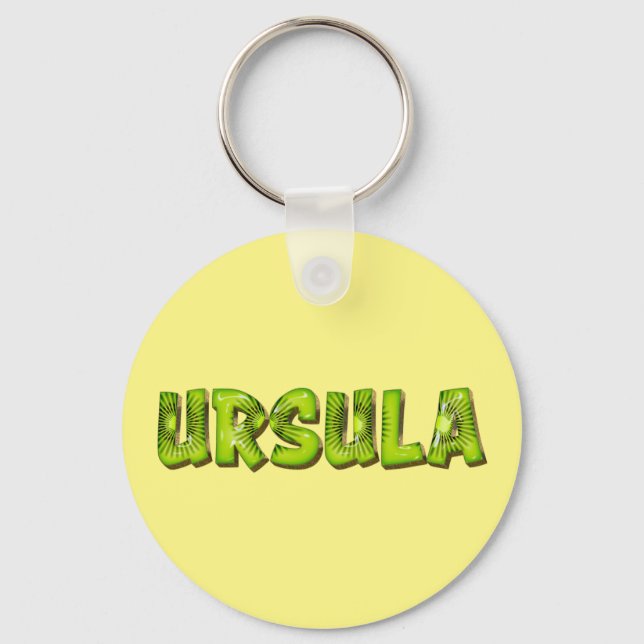 Ursula Name Kiwi Design Key Ring (Front)