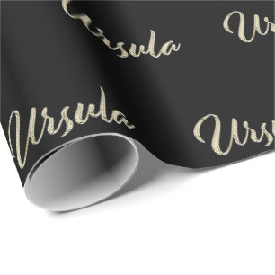 Ursula white gold Handwriting Geschenkpapier Wrapping Paper